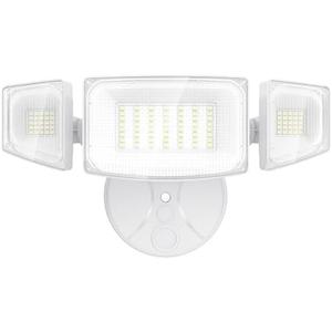 iMaihom 60W Flood Lights Outdoor, 6000LM Super Bright Security Lights Outdoor, IP65 Waterproof Floodlight with 2  Adjustable Heads, 6500K Daylight White Flood Lighting for Yard Garage Patio (White)