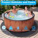 Upgraded 80 * 80inch Square Hot Tub Mat, Extra Large Inflatable Hot Tub Pad Outdoor Indoor, Waterproof Slip-Proof Backing, Absorbent Spa Pool Ground Base Flooring Protector Mat