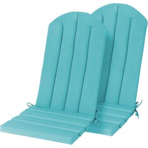 Adirondack Chair Cushion Set of 2 Indoor Outdoor Furniture Cushions Rocking Chair Cushions with Straps Replacement Folding Patio Chair Pad,19.7x18.9x1.5 Inch（Blue）