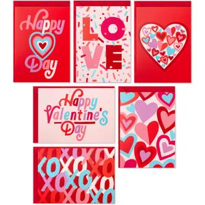 Hallmark Valentines Day Cards Assortment, XO Hearts (36 Blank Cards and Envelopes)