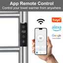 Electric Towel Rack with Voice Control for Alexa & Google Home,TUYA - Wall-Mounted Bathroom Heating Towel Warmer,Plug-in,Stainless Steel Material,16.54x23.62x5.51 in,Brushed4 Bars