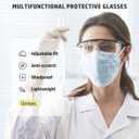 PACIFIC PPE 2 Pack Safety Glasses for Men and Women, ANSI Z87 Safety Goggles with Scratch Resistant Clear Wraparound Lenses, Adjustable Lab Goggles, UV Protection Lab Glasses