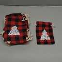 FOIMAS 36pcs Christmas Buffalo Plaid Drawstring Gift Bags Xmas Snowflake Gift Treat Bag Candy Sack for Christmas Gift Wrapping Party Favor Supply (Red 2)