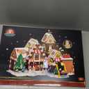 2025 Christmas Gingerbread House Factory Building Set, 1840 PCS 48in Christmas Holiday Village Building Block Toy with Rotating Xmas Tree Conveyor Belt for Home Decor, Gift for Adults Boys Girls 12+