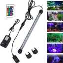 MQ 16 in Submersible LED Aquarium Light, 2.5W Color Changing Fish Tank Light with Remote Control, IP68 Crystal Glass 18 LEDs Lights Bar, for Fish Tank 20-25 inch