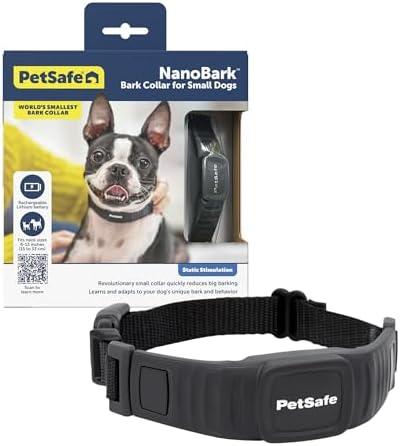 PetSafe NanoBark Collar - Long-Lasting Lightweight Mini Bark Deterrent Collar with Multiple Static Stimulation Levels - Customizable & Easy-to-Use - Waterproof & Rechargeable
