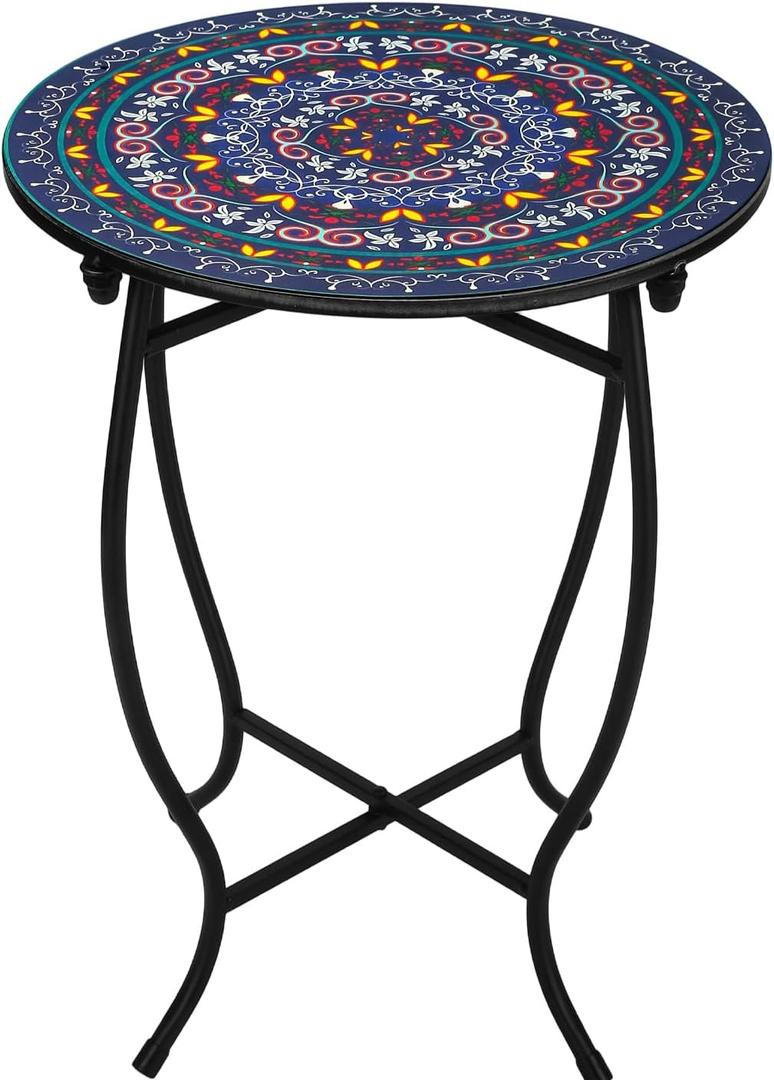 Indoor Outdoor Metal Round Side Table, Versatile 14" Round Metal End Table
Weather Resistant Black Metal Side Table for Patio Porch Garden Balcony Yard, Plant Stand for Indoor Outdoor Use