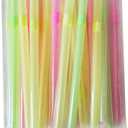 100 pcs Flexible Drinking Straws Individually Wrapped,0.39inch Extra-wide Bendy Straws, Bubble Boba Milkshake Smoothie (100, polychrome)