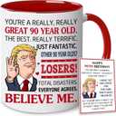 BECHUSKY 90th Birthday Gifts For Men Women - 1936 Birthday Gifts Ideas - 90th Mug For Grandma, Grandpa - 90 Years Old Mom, Dad - Turning 90th Present - 1936 Gift - Present for 90 year old Women, Men