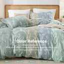 MUXHOMO Duvet Cover King Size, Reversible Floral Green Duvet Cover Set with Zipper Closure, 3 Pieces Botanical Patterns Soft Microfiber Bedding Set (90"x104", 2 Pillow Cases 20"36")