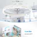 addlon Ceiling Fans with Lights and Remote, 20'' Low Profile Ceiling Fans, 3000-6000K Dimmable Modern Flush Mount LED Fan Light, Fandelier Ceiling Fan for Bedroom, Kitchen, Living Room, White