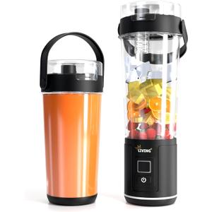 Portable Blender for Smoothies & Shakes - 20oz Mini Smoothie Maker - USB-C Rechargeable Juicer - Leakproof Lid with Filter & Carry Handle - Self-Cleaning Personal Blender - Dishwasher Safe - BFA Free