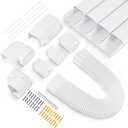 KuriProtect 4”W 16.5Ft Decorative PVC Line Set Cover Kit for Mini Split Lineset Cover Kit for Air Conditioner & Heat Pump (White)