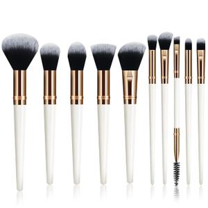 Makeup Brush Set, Premium Synthetic 10 PCS Makeup Brushes, Travel Makeup Brush Set with Soft Hairs, Makeup Brushes Set Professional for Blush, Eyeliner, Eyeshadow, Concealer, and Foundation (White)