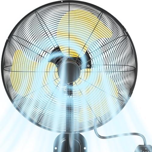 Uthfy 20" Wall Mounted Fan, 7200CFM High Velocity Wall Mount Fan with 3-Speed & Adjustable Tilt, Heavy Duty Industrial Oscillating Wall Fan, Ideal for Home, Patio, Garage, Warehouse, ETL Listed