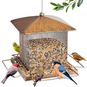 Bird Feeder, Heavy Duty Metal Bird Feeders for Outdoor Hanging, Wild Birdfeeder with Buckle for Garden Yard Outside Backyard, 3.5LB Large Capacity
