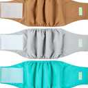 wegreeco Washable Male Dog Belly Band (Stylish Pattern)- Pack of 3 - Male Dog Belly Wrap, Dog Diapers Male (Blue Gray Coffee, XX-Large)