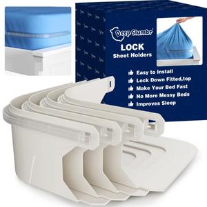 Lock Sheet Holders, Heavy Duty Fitted Sheet Holder Keep Sheets Firm & Tight, Keep Sheets in Place, Bed Sheet Holders for Corners Fit All Mattress Sizes, No More Loose Sheets, Easy Installation