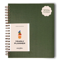 Anecdote 2026 Planner (8.5" x 10") Daily Planner Weekly Monthly Planner - 52 Weeks w/Library Buckram Cover, Brass Spiral - A4 Size Bleed-Resistant Paper – Evergreen