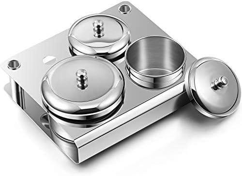 3 Pieces Acrylic Liquid Container Stainless Steel Acrylic Liquid Powder Cup Stainless Steel Nail Powder Holder Container with Lids for Nail Design Tools