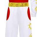 Gunaniti 3 Pcs Zombies Costume for Girls Cheerleader Uniform Top Pant Coat Outfits (6-7 Years, White), 130
