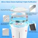 Powerscale Ozone Generator Fruit and Vegetable Washing Machine with Ozone Bubble Removes Pesticides Bacteria Hormone Residues, Fruit Vegetable Cleaner Device with Timer & Smart Touch Control