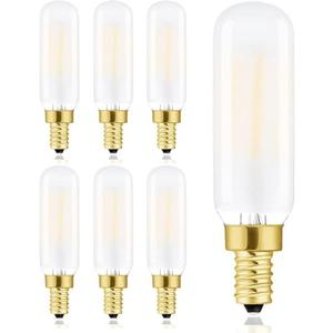 LVYE Frosted T6 Led Bulbs 4W E12 Light Bulbs 3000k Soft White Dimmable Candelabra Incandescent Bulbs 40 Watt Equivalent Vintage Edison LED Filament Candle Bulb with Decorative, 6Pack.