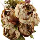 Duovlo Fake Flowers Vintage Artificial Peony Silk Flowers Wedding Home Decoration,Pack of 1 (Coffee) (20.87*3.5)