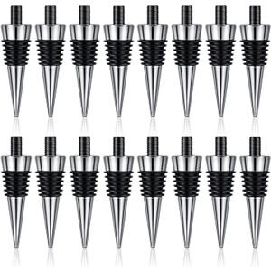 Honeydak 16 Pieces Metal Bottle Stopper Blank Stainless Steel Bottle Stopper Kit Reusable Saver Corks Hardware for Wedding Party Bar Turning