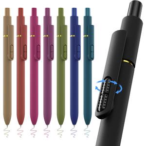 8Pcs Blue Gel Pens - 0.7mm Blue Ink Pens Medium Point | Smooth Writing - Quick Drying Retractable Pen for Men Women (Vintage - 8Pcs)
