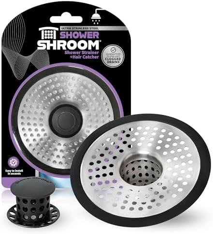 ShowerShroom SHSULT755 Ultra Revolutionary Shower Hair Catcher Drain Protector, No Size, Stainless, 1 Pcs