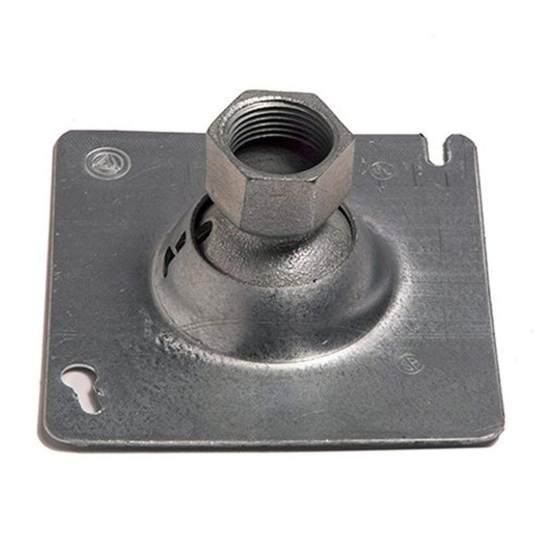 8456R SHC Ball Type Swivel Hanger Cover for 4" Square Boxes, Permit 20 Degree Swing from Vertical, 3/4" Fixture Stem, 2" Length