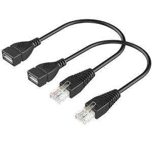 2 Pcs USB to RJ45 8p4c Ethernet Converter, Gigabit Ethernet Extension Cable (11.81 Inches) Suitable for Routers/Modems/Cameras/Set-Top Boxes/USB Network Cards