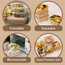 50 Pack 25 oz Paper Food Containers with Lids, Meal Prep Containers Disposable Large Paper Bowls, Microwavable and Freezer Storage Use Cardboard Food Containers