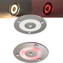 4" Super Slim RV Boat LED Dome Light DC12V Acrylic Interior Light for Motorhome Yachts Trailer Lighting, Built-in Dimmer Switch & Red Nightlight, Flush Mount 2Pack (3000K) (4 Warm White)