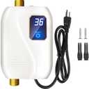 Tankless Water Heater Electric 110V, 3000W Instant Electric Water Heater, Under Sink Water Heater with Digital Display, On Demand Hot Water heater Electric for Kitchen Bathroom Washin 2pcs