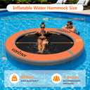VOFiTNY Inflatable Water Hammock, Heavy Duty River Floats Lake Raft for Adults, Round Floating Ring Lounger Float Island Platform Pad Mat for Lake Pool Beach Ocean
