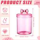 Meanplan 2 Pack Pink Bow Glass Storage Containers with Airtight Lid 30 oz Cute Food Storage Jars Organizers for Overnight Oats, Kitchen Cookies, Coffee Beans, Dry Goods, Candy, Tea