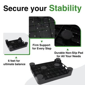 COOLANGLE Adjustable Step Stool for High Beds & SUV  NonSlip Mobility Platform for Seniors, 650lbs Capacity, 3 Heights (3.4"5"), Wide Safety Base for Car & Bath, 16.5"x12.6", Black