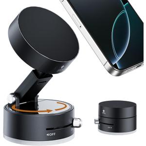 2025 Upgraded Vacuum Magnetic Suction Phone Holder for Your Car, 360 Adjustable Suction Cup Phone Mount, Vacuum Phone Holder Magnet Grip for MagSafe iPhone 17 Pro Max /17Air/16/15/14/13/12