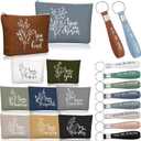 Fumete 20 Set/40 Pcs Valentine's Gifts for Coworker Bulk Employee Appreciation Gift Makeup Bag Motivational Keychains Group Valentine Gifts for Women Teacher Team Staff