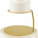 LemonRoad 6''+8'' Floating Cake Stand 2 Tier Metal Wedding Cake Stand Spacer Separator Round Decorative Dessert Display Riser Pastry Holder for Birthday Anniversary Party Centerpiece (Gold, Classic)