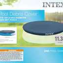 INTEX 28022E Pool Cover: For 12ft Round Easy Set Pools Includes Rope Tie Drain Holes 12in Overhang Snug Fit