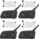 MIMIRACLE Referee Headset, Type C Left Ear Referee Communication System with Headset Earphone, Simple Pairing Bluetooth Intercom for Football Soccer Handball -4 Pack