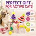 Spring Parachute Cat Toys for Indoor Cats,Interactive Door Hanging Cat Toys for Bored Indoor Adult Cats,Retractable Teaser Toy,Hanging Interactive Toys for Cat Kitten Chase Exercise (Style B-2PCS)