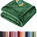 Ultra Soft Fleece Blanket Throw Size - Flannel Fleece Luxury Throw Blanket - Lightweight for Couch Bed Chair - Thick, Warm & Breathable - All Season Cozy Anti-Static Microplush Bedding, Forest Green