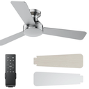 Ceiling Fans with Lights, 42 Inch Ceiling Fan with Light And Remote, 3CCT Flush Moun Low Profile Ceiling Fans, 6 Speed Noiseless LED Ceiling Fan, Advanced Nickel Ceilings Fan for Bedroom Living Room