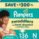 Pampers Swaddlers Baby Diapers Size Newborn, 136 Count