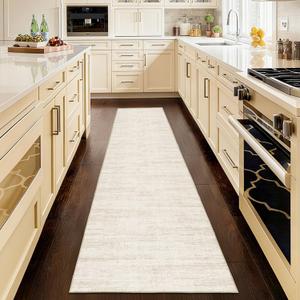 Runners for Hallways 2x8 Kitchen Runner Rugs，Modern Abstract Rug Runners for Entryway，Stain Resistant Washable Runner Rug Non-Slip 8ft Carpet Rug for Bedroom Living Laundry Room（Beige, 2'x8'）