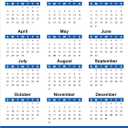 2025 Full Year Calendar Magnet, Blue, 4.5 x 6  Easy-to-Read, Bold Design